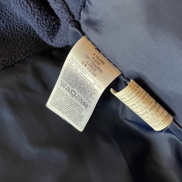 Gap Long Down Jacket for Kids- Blue with Gold Stars, Size 5 - Picture 8 of 8